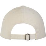 Hutton 6 panel recycled corduroy cap – Sandstone back view
