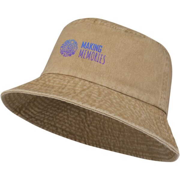Mitica washed sun hat – Oatmeal with logo