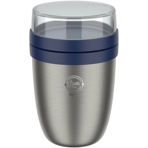 Mepal Ellipse 500+200 ml insulated lunch pot 2.0 – Vivid blue with logo
