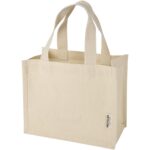 Odessa 220 g/m² GRS recycled cotton mini gusset tote bag 9L – Natural main view