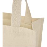 Odessa 220 g/m² GRS recycled cotton mini gusset tote bag 9L – Natural detail2 view