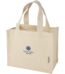 Odessa 220 g/m² GRS recycled cotton mini gusset tote bag 9L – Natural with logo