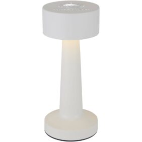 Aludra rechargeable dimmable table lamp with 3 light modes – White with logo