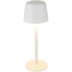 Alya rechargeable dimmable table lamp with 3 light modes – White with logo