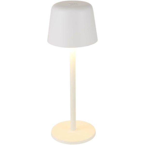 Alya rechargeable dimmable table lamp with 3 light modes – White with logo