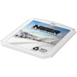 Thrym rectangular recycled plastic ice scraper – White with logo