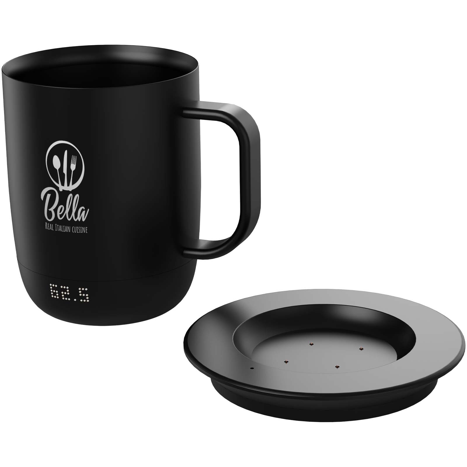 Prixton Tempo 300 ml smart mug โ Black with logo Prixton Tempo 300 ml smart mug โ Black with logo
