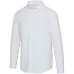 Carnelian poplin men's shirt – White main view