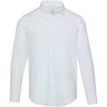 Carnelian poplin men's shirt – White front view