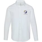 Carnelian poplin men's shirt – White with logo