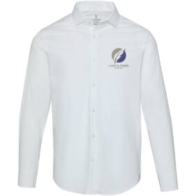 Carnelian poplin men's shirt – White with logo