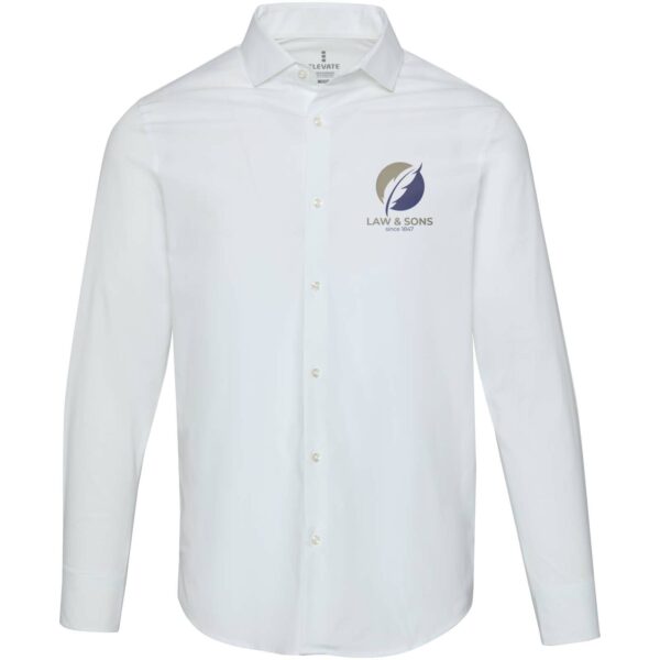 Carnelian poplin men's shirt – White with logo