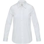 Carnelian poplin women's shirt – White front view