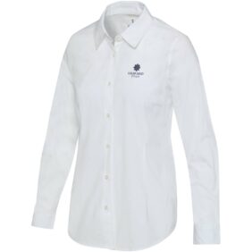 Carnelian poplin women's shirt – White with logo