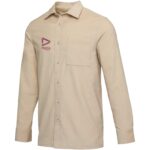 Alum corduroy unisex shirt – Oatmeal with logo