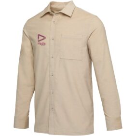 Alum corduroy unisex shirt – Oatmeal with logo