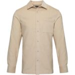 Alum corduroy unisex shirt – Oatmeal front view