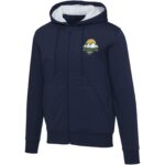 Natron sherpa full-zip hoodie – Navy with logo