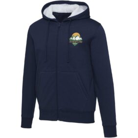 Natron sherpa full-zip hoodie – Navy with logo