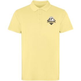 Cobain short sleeve unisex polo – Yellow with logo