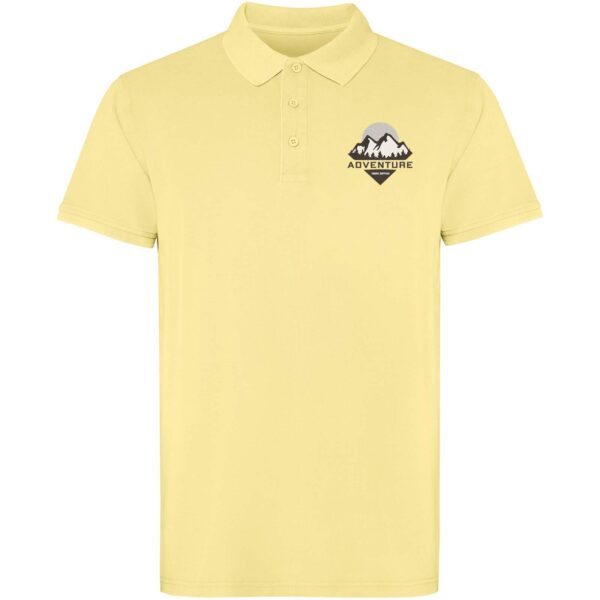 Cobain short sleeve unisex polo – Yellow with logo